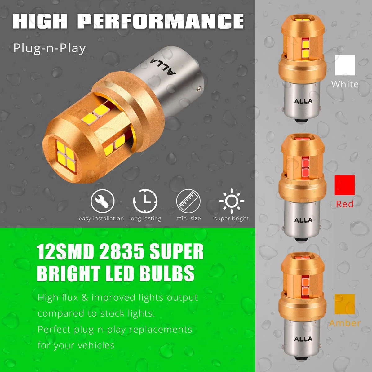 1156 1141 LED Bulbs Reverse, Turn, Brake, Tail Lights DRL 3497 1295 - Image 3