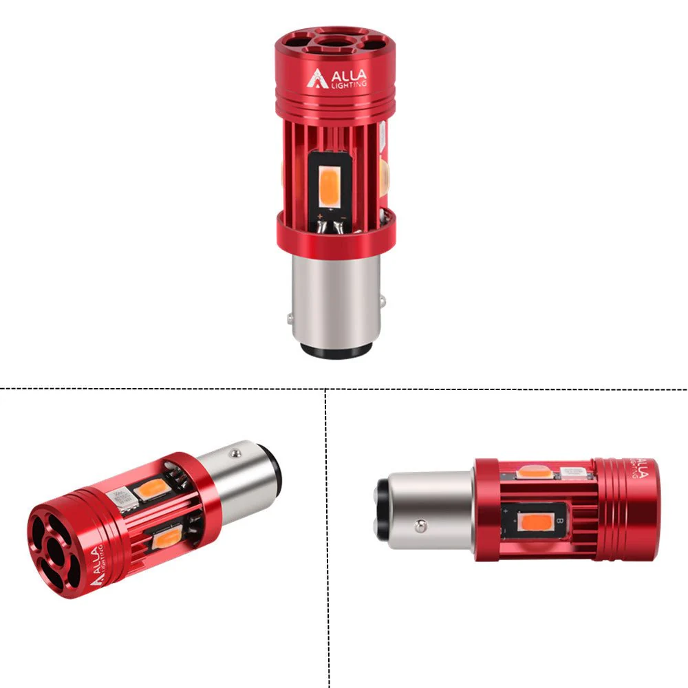 1157 7528 CANBUS LED Bulbs, Red Turn Signal Lights 2057 3496 1154 198 - Image 8