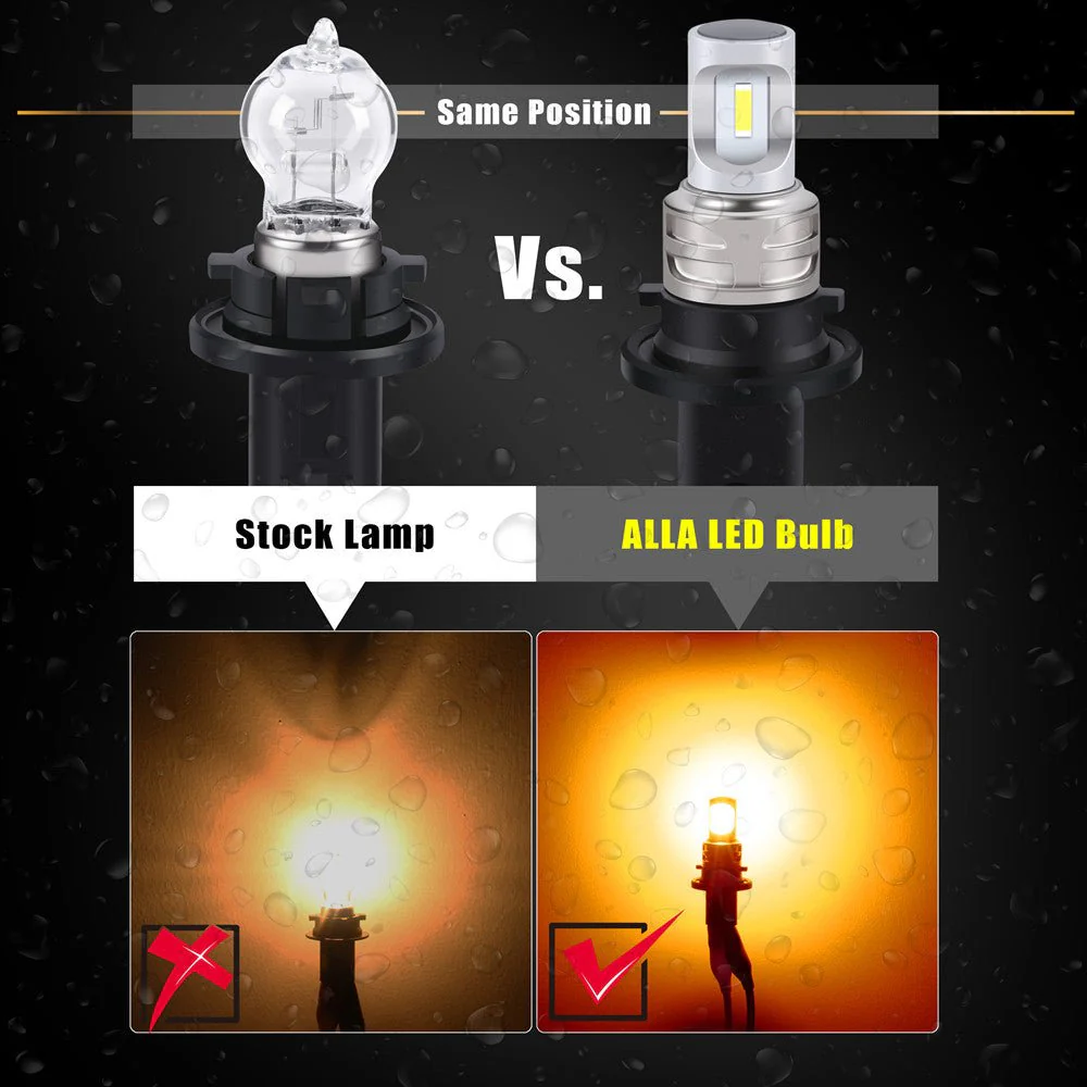 12174NA 12181NA PWY24W LED Turn Signal Lights Bulb Replacement, Yellow - Image 7