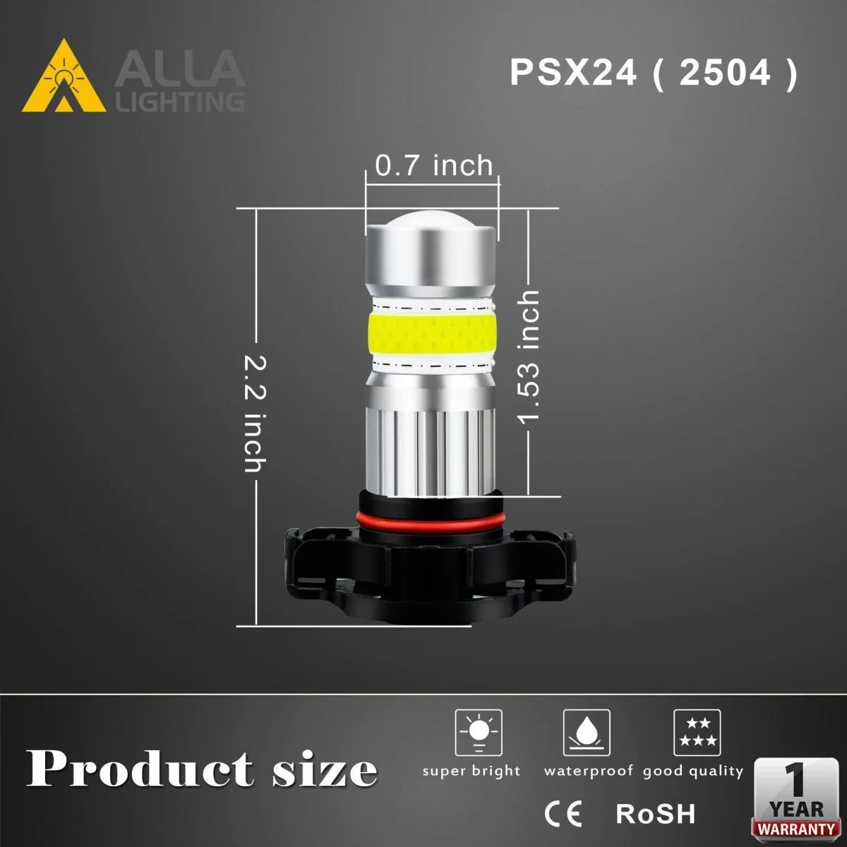 COB-72 2504 PSX24W LED Fog Light Bulbs, 6500K White/8000K Blue/3000K Amber Yellow - Image 20