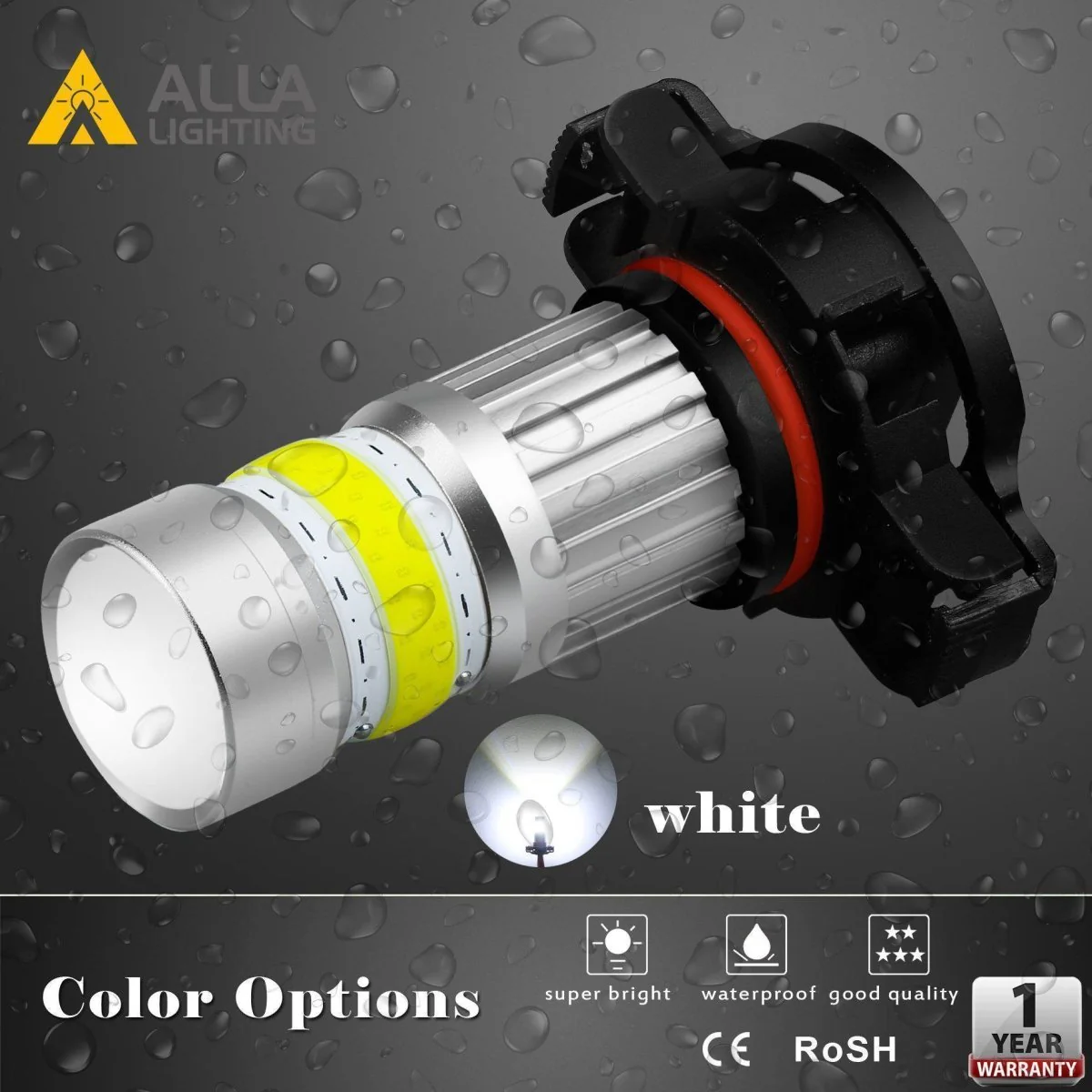 COB-72 2504 PSX24W LED Fog Light Bulbs, 6500K White/8000K Blue/3000K Amber Yellow - Image 6