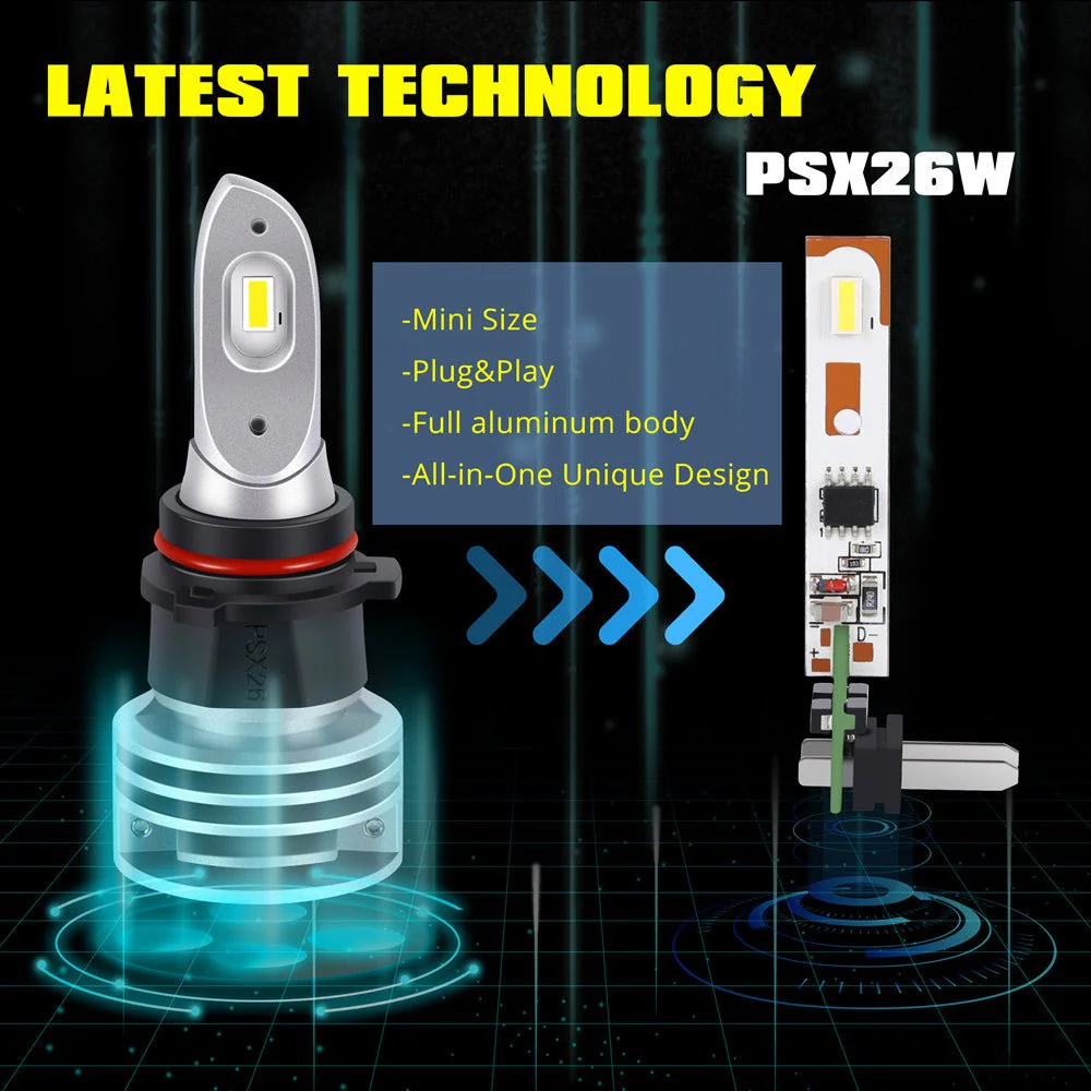 12278 PSX26W LED Fog Lights Bulbs Replacement Upgrade Halogen - Image 5