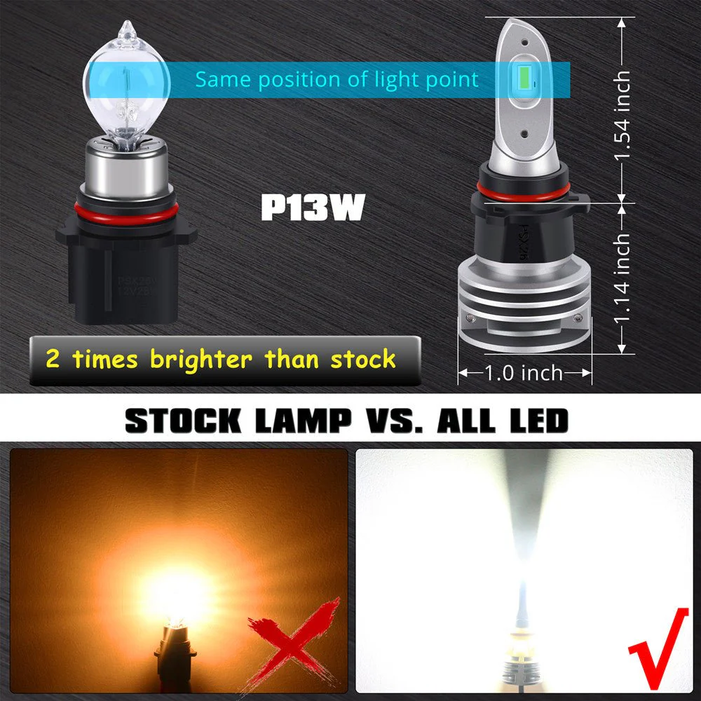 12278 PSX26W LED Fog Lights Bulbs Replacement Upgrade Halogen - Image 8