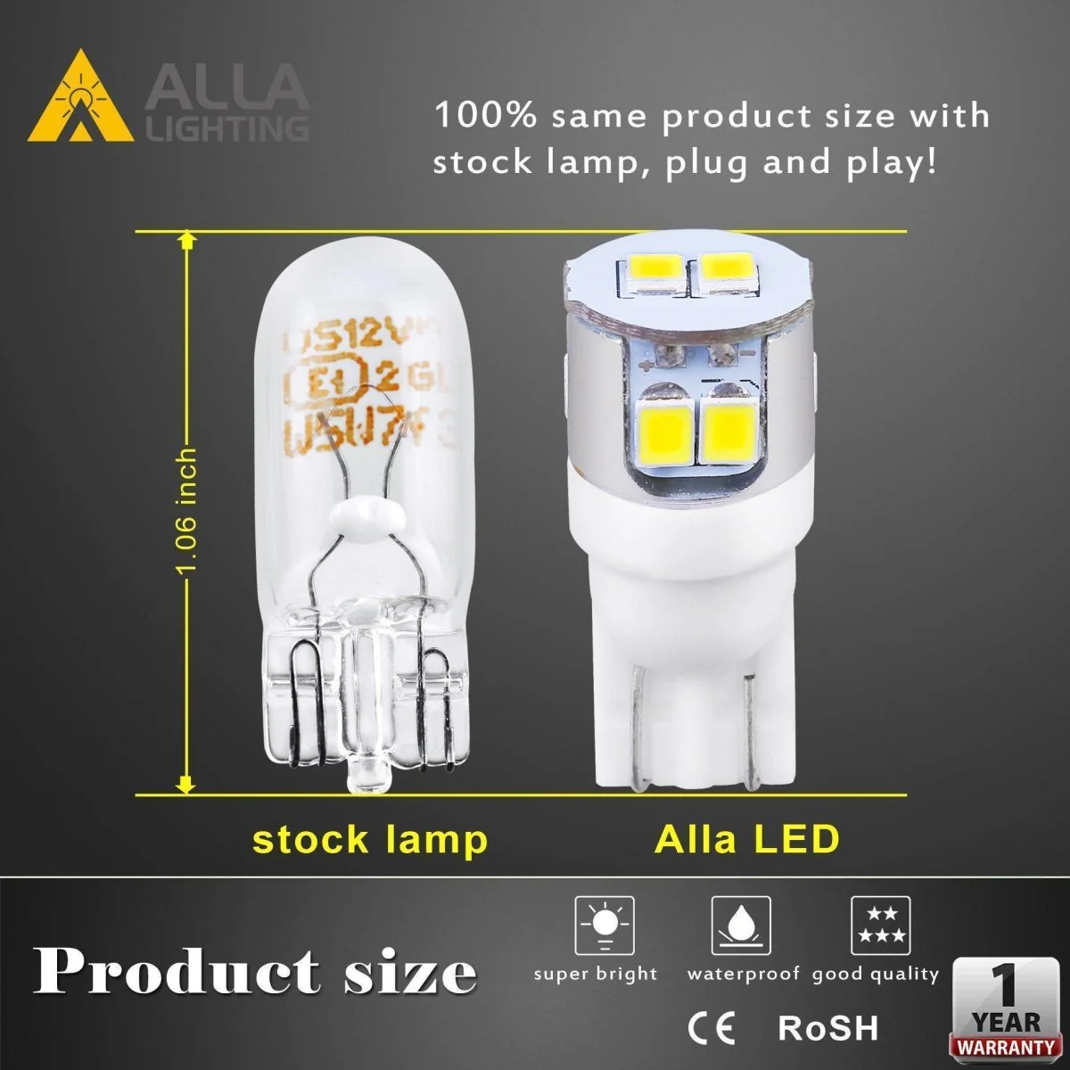 194 168 LED Bulbs 12V Interior Map Dome Trunk Courtesy Lights W5W 2825 - Image 7