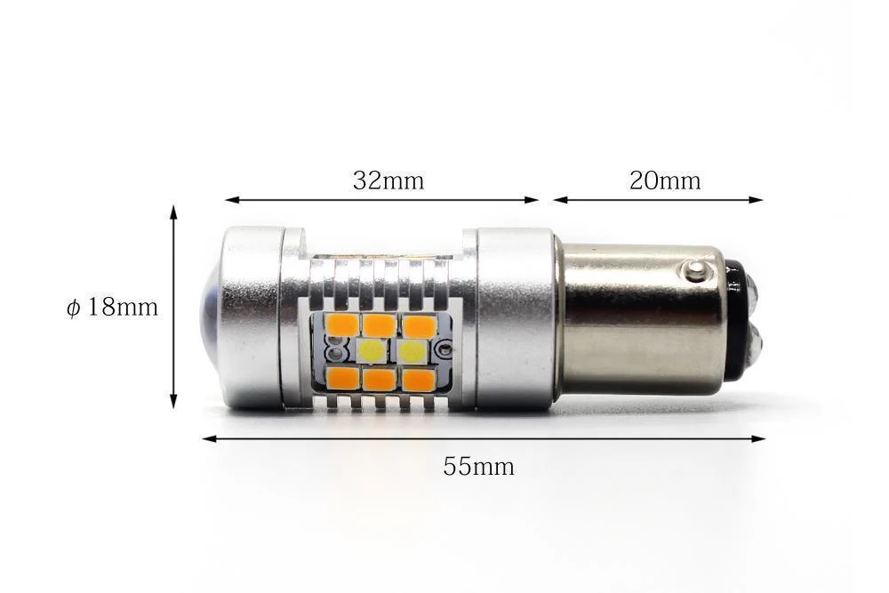 2357 1157 LED Switchback Bulbs Turn Signal Lights, 6K White/Amber Yellow - Image 6