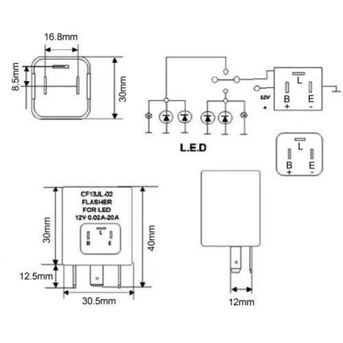 3-Pin CF13 Electronic LED Flasher Relay Fix LED Turn Signal Bulbs Hyper Flash - Image 5