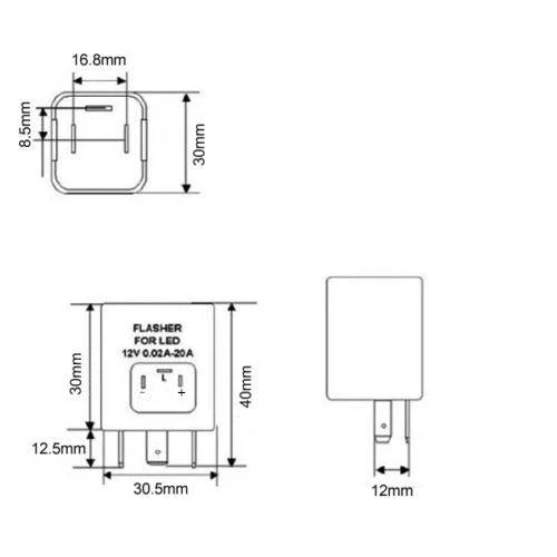 3-Pin CF14 Electronic LED Flasher Relay Fix LED Turn Signal Bulbs Hyper Flash - Image 5