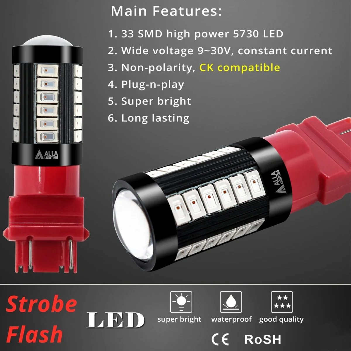 3157 3057 LED Strobe Brake Lights Flashing Stop Bulbs 3156 4057 - Image 8