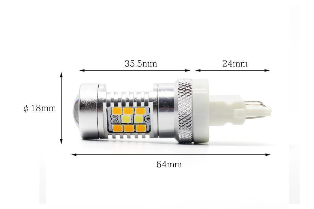 3457 3157 LED Switchback Bulbs Turn Signal Lights, 6K White/Amber Yellow - Image 6