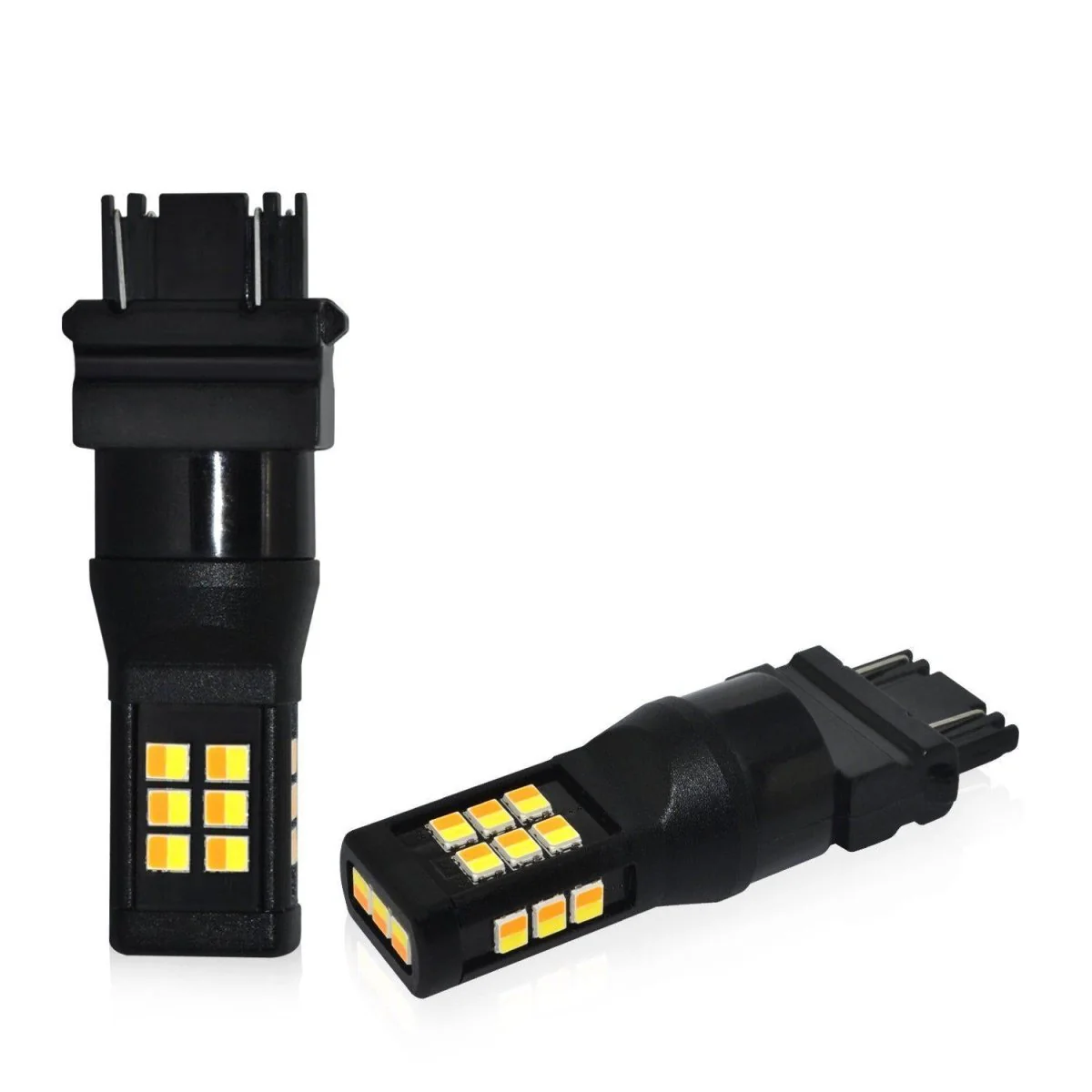 4157 3157 LED Switchback Turn Signal Lights Bulbs, 6000K White/Amber Yellow - Image 9