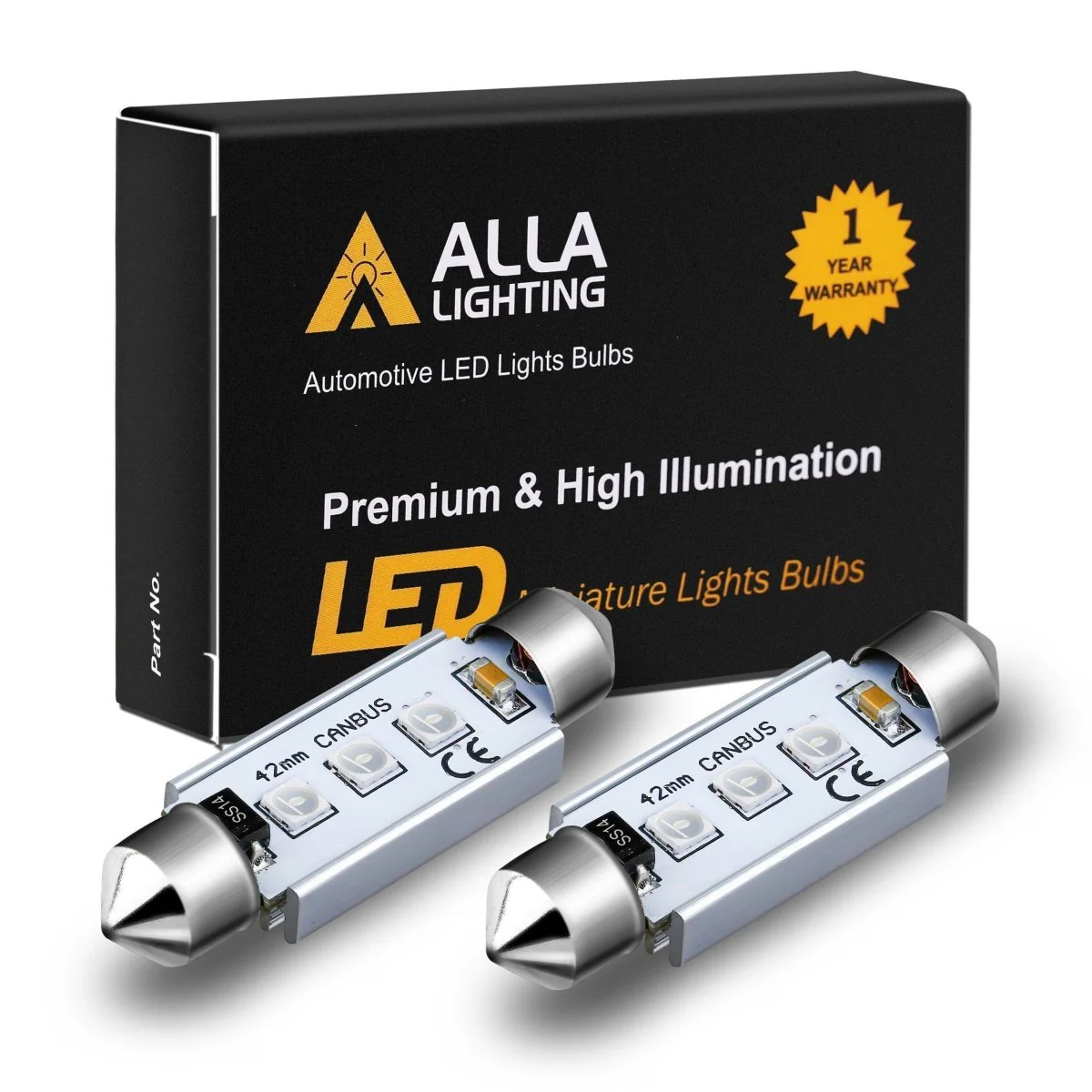 42mm 211-2 578 LED Festoon Bulbs Interior Map Dome Trunk Lights - Image 5