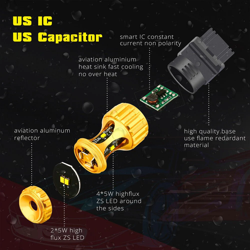 4257 4257NA LED Bulbs Front Turn Signal Lights for Up Ford F-150 F250 - Image 3