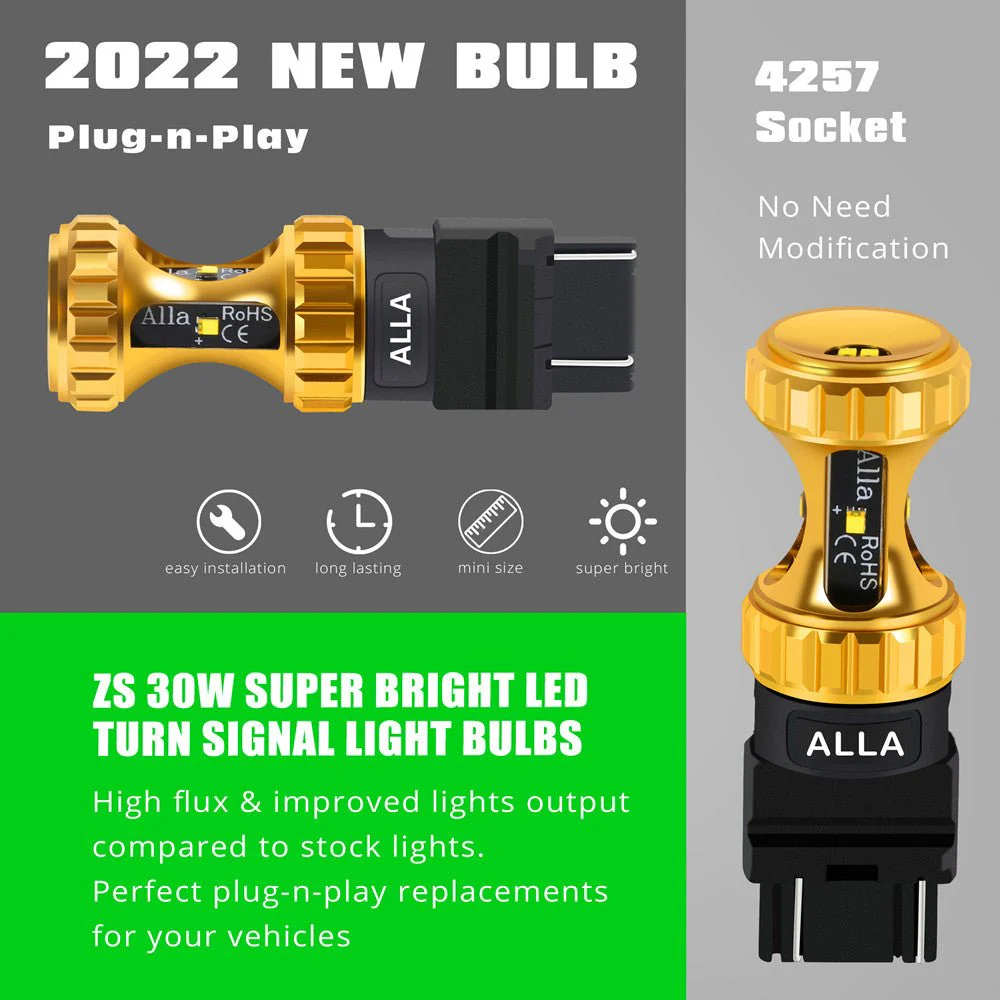 4257 4257NA LED Bulbs Front Turn Signal Lights for Up Ford F-150 F250 - Image 5