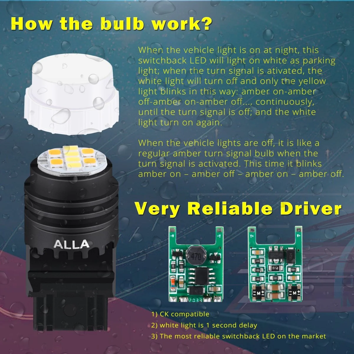 4257 4257NA LED Switchback Bulbs Turn Signal Lights, White/Yellow - Image 3