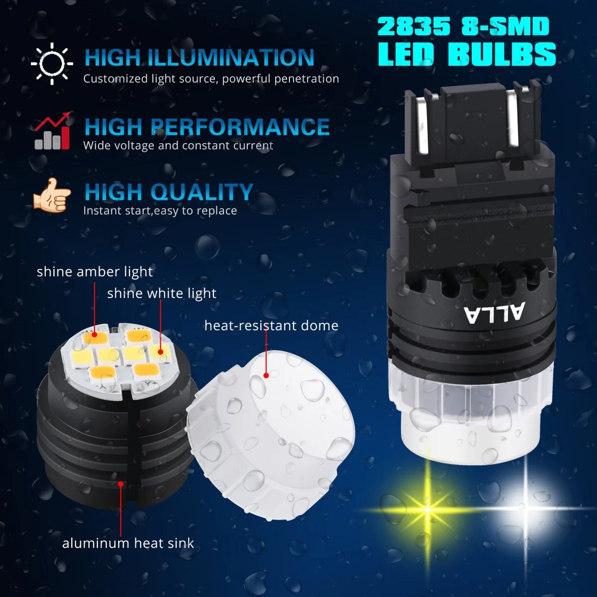 4257 4257NA LED Switchback Bulbs Turn Signal Lights, White/Yellow - Image 4