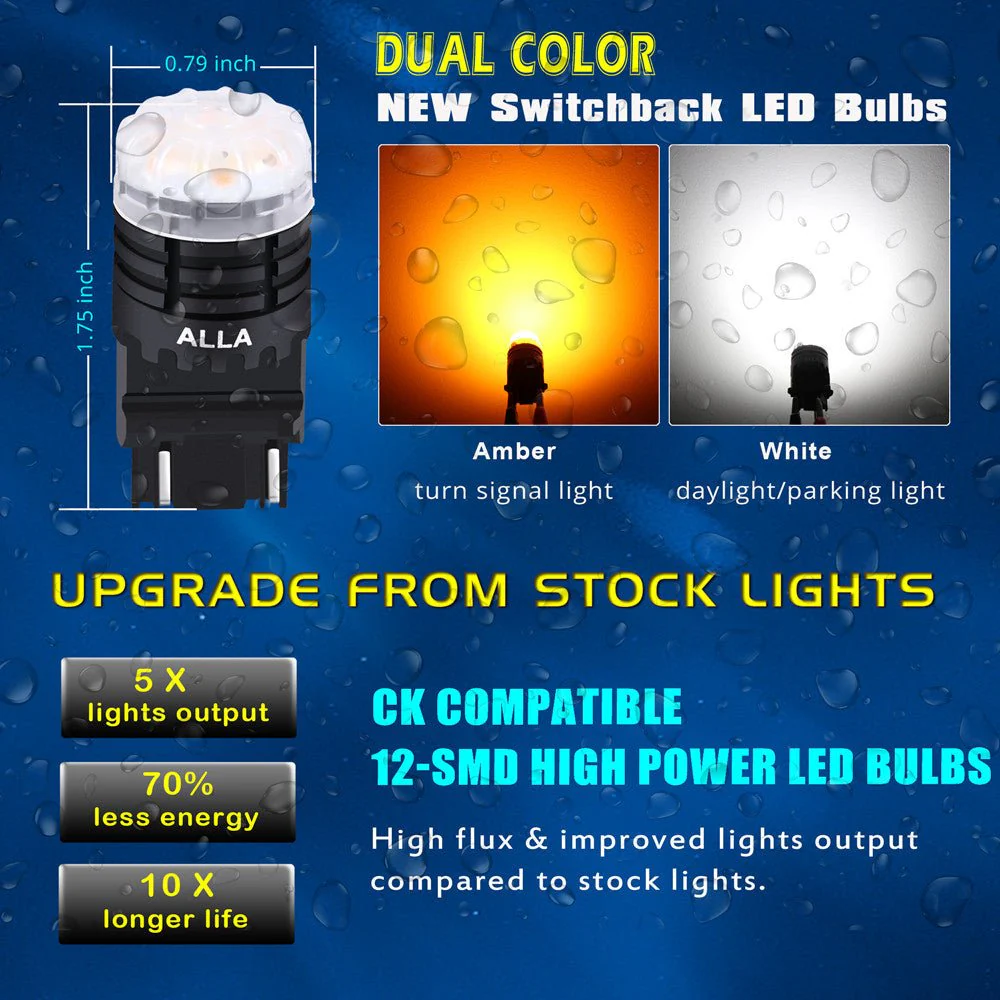 4257NA 4257 Switchback Bulbs LED Turn Signal Lights, Yellow/White - Image 5