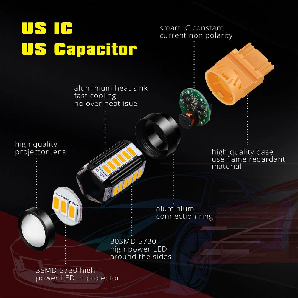 4257NA LED Turn Signal Lights Bulb Replacement Upgrade Blinker Lamps - Image 7