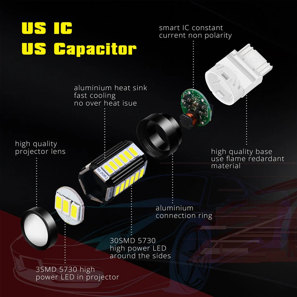 4257NA LED Turn Signal Lights Bulb Replacement Upgrade Blinker Lamps - Image 8