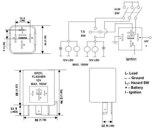 5-Pin EP27 FL27 Electronic LED Flasher Relay Fix LED  Signal Hyper Flash - Image 5