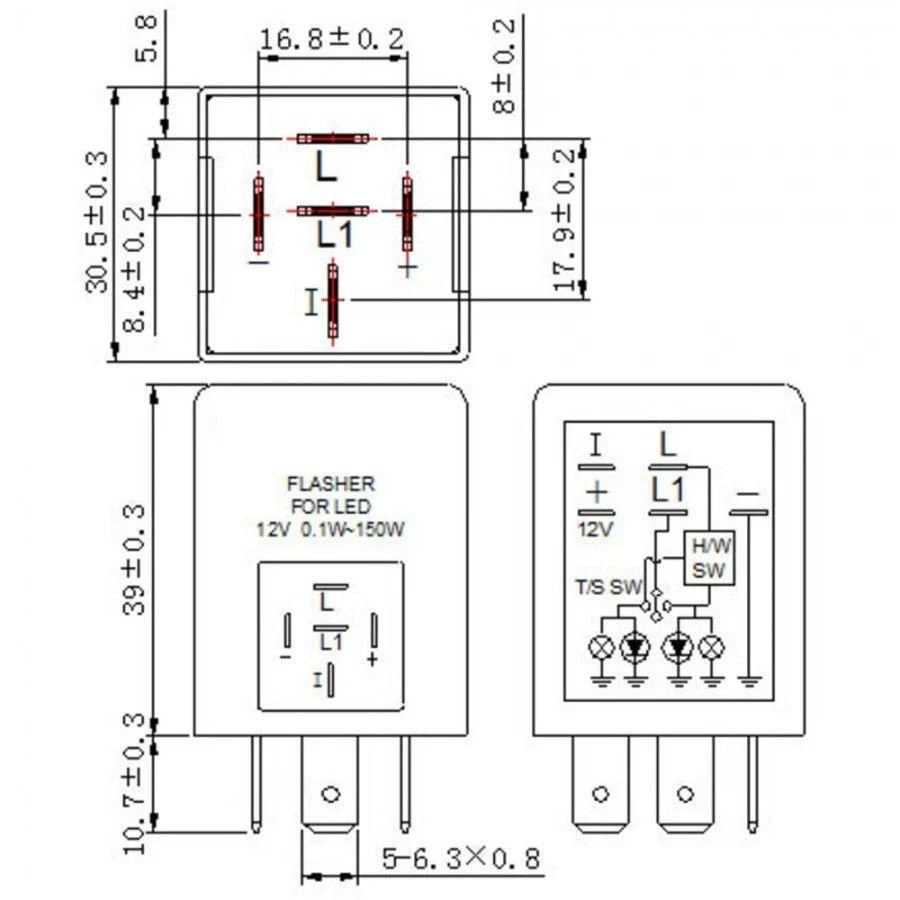5-Pin EP27 FL27 Electronic LED Flasher Relay Fix LED  Signal Hyper Flash - Image 7