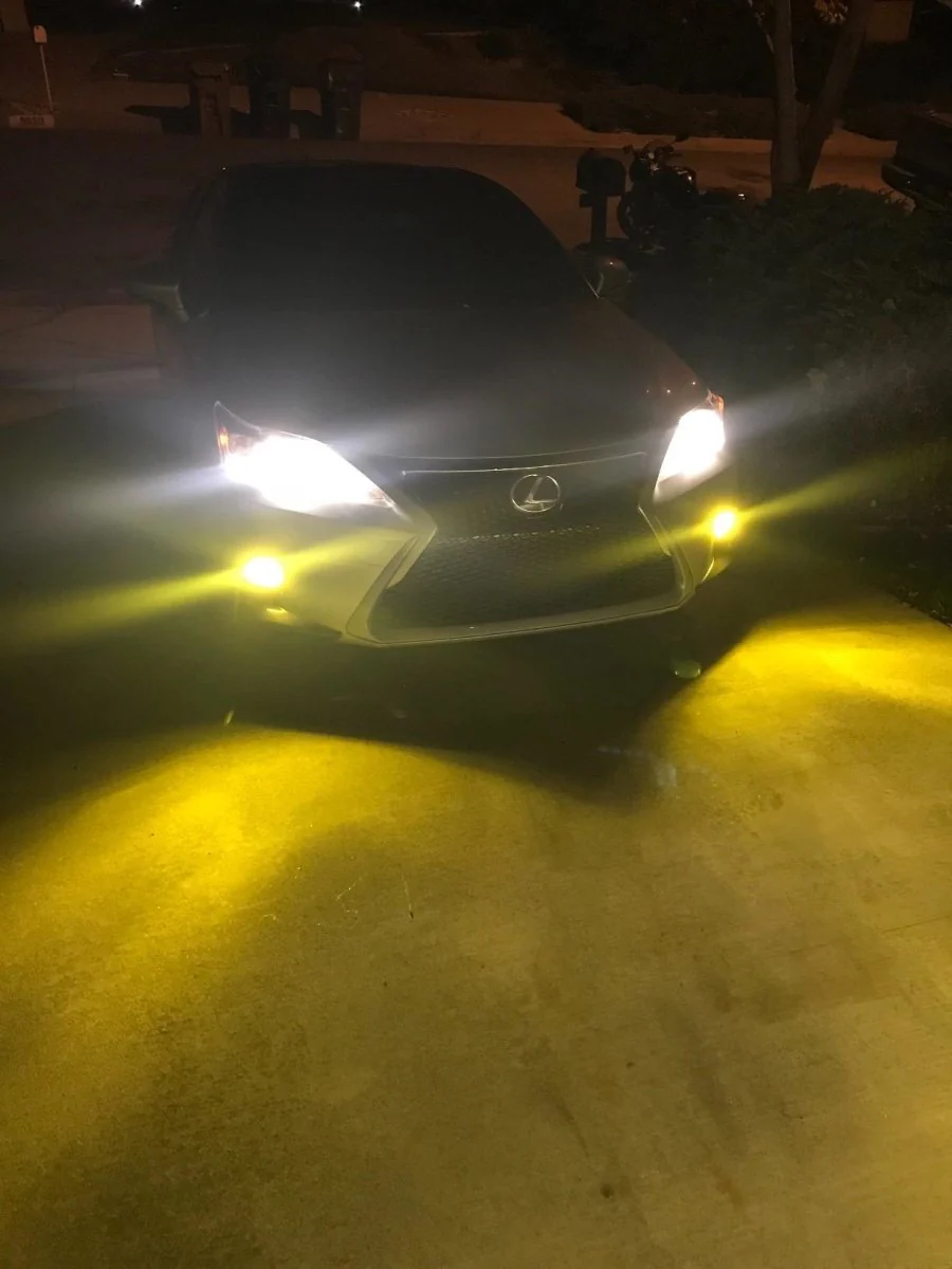 5201 DRL 5202 LED Fog Lights Bulbs PS19W 12085, 3000K Amber Yellow - Image 7