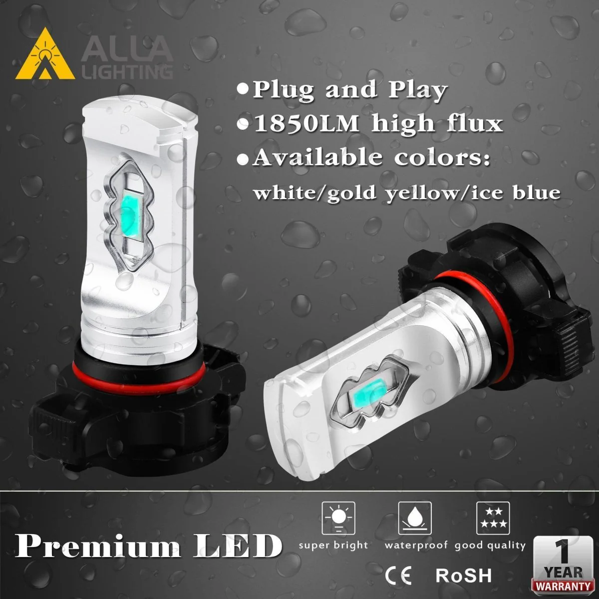 5202 PS24W LED Fog Lights Bulbs PS19W, 6K White/3K Yellow/Red/8K Blue - Image 20