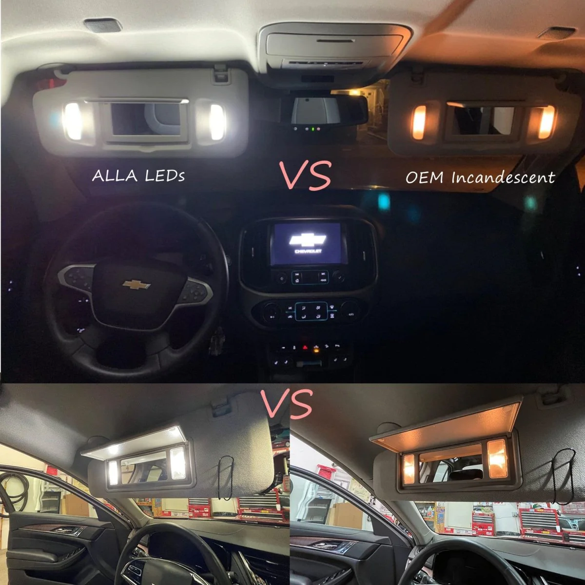 6614F 6612F LED Bulbs Sunvisor Flip Vanity Mirror Lights for Car Truck - Image 4