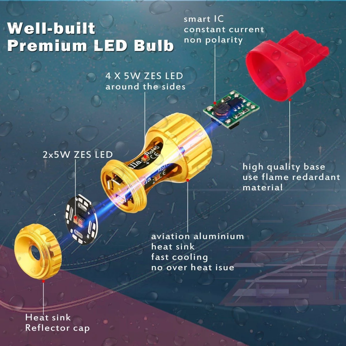 7440 7443 LED Reverse, Signal, Brake Stop Tail Lights, Super Bright 12V - Image 17