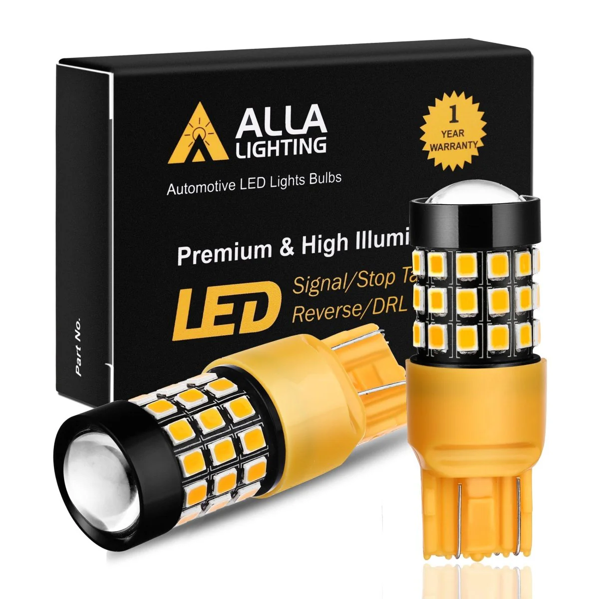 7443 7440 LED Lights Bulbs 2835 39-SMD, 6000K White/Amber Yellow/Red - Image 5