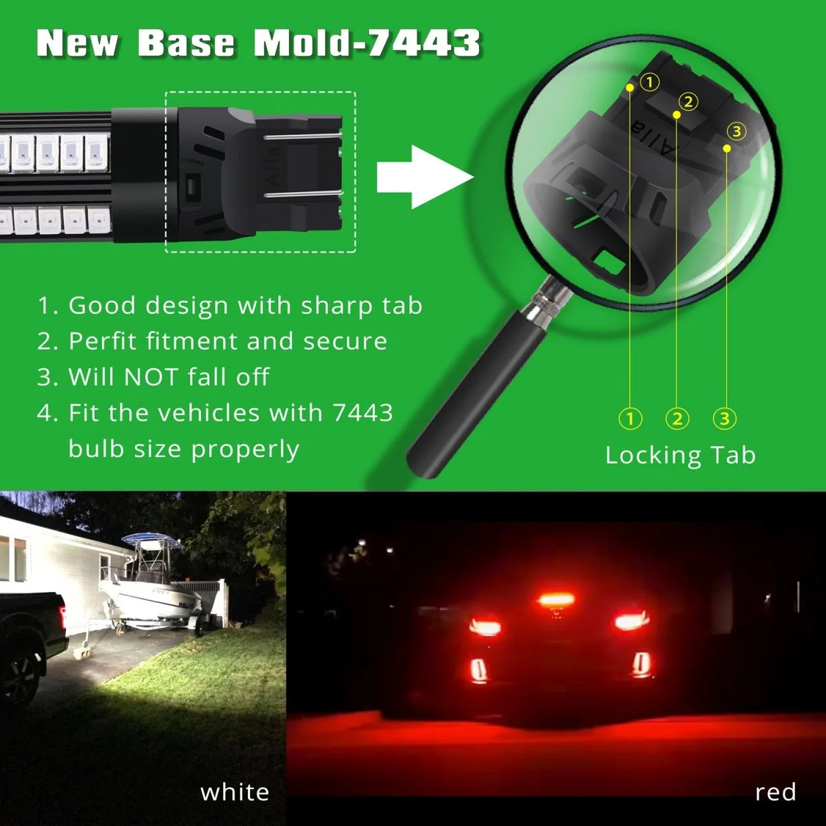 7443 LED Brake Lights Bulbs Stop Taillights Lamps | Dual Filament - Image 3