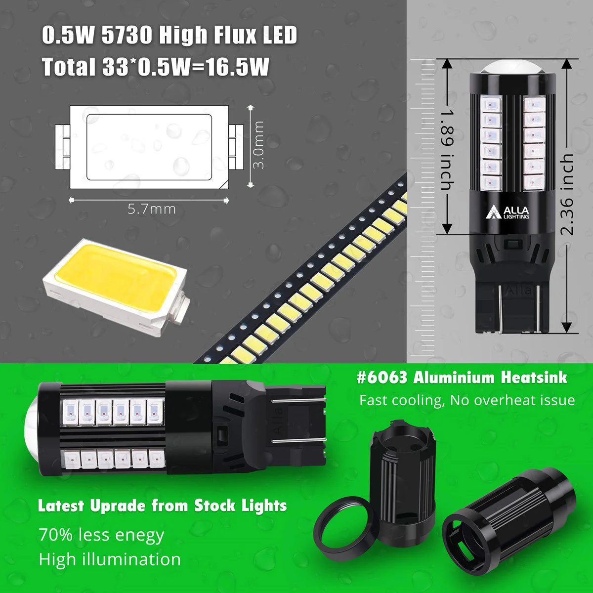 7443 LED Brake Lights Bulbs Stop Taillights Lamps | Dual Filament - Image 9
