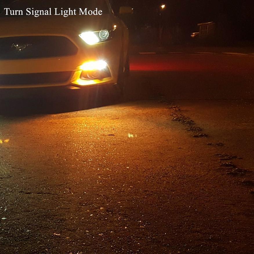 7444 7443 LED Switchback Bulbs Turn Signal Lights, White/Amber Yellow - Image 5