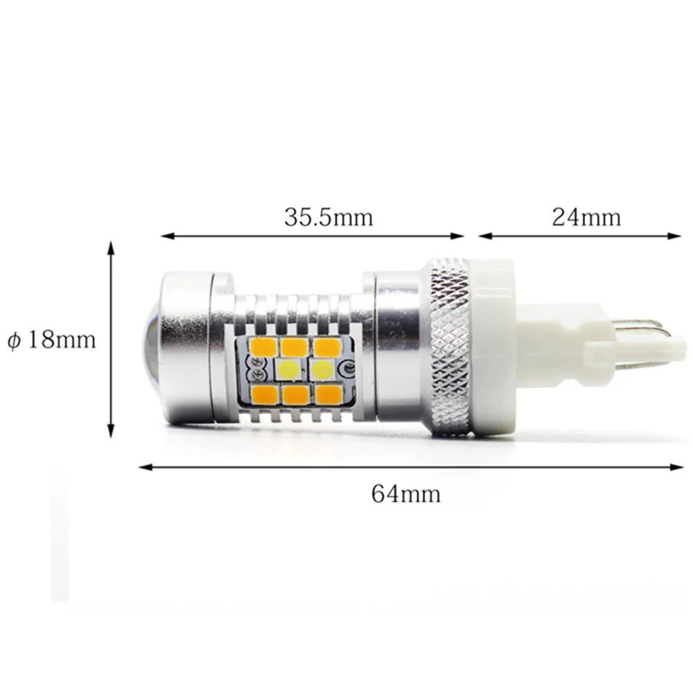 7444 7443 LED Switchback Bulbs Turn Signal Lights, White/Amber Yellow - Image 8