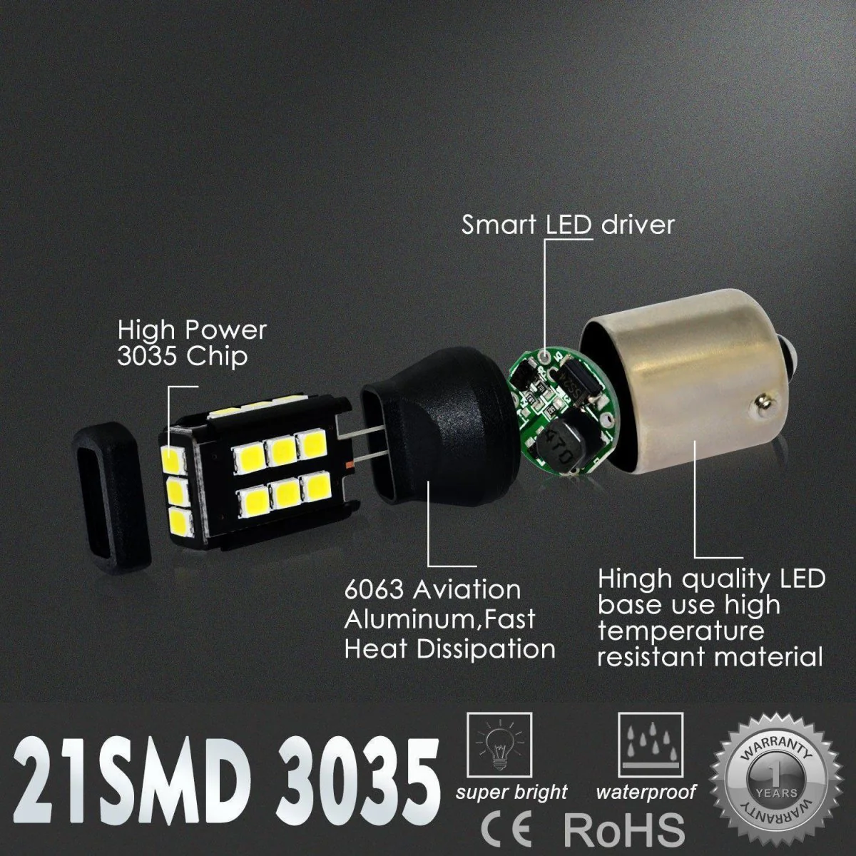 BA15S 1156 LED Lights Bulbs 3035-SMD Reverse, Signal, Brake Stop Lights - Image 13