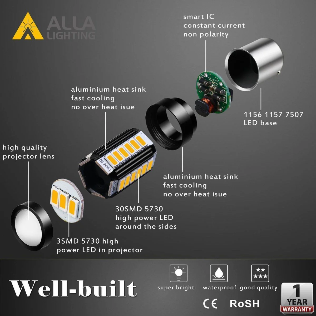 7507 PY21W 12496 LED Bulbs Super Bright 12V Turn Signal Lights Bulbs - Image 3
