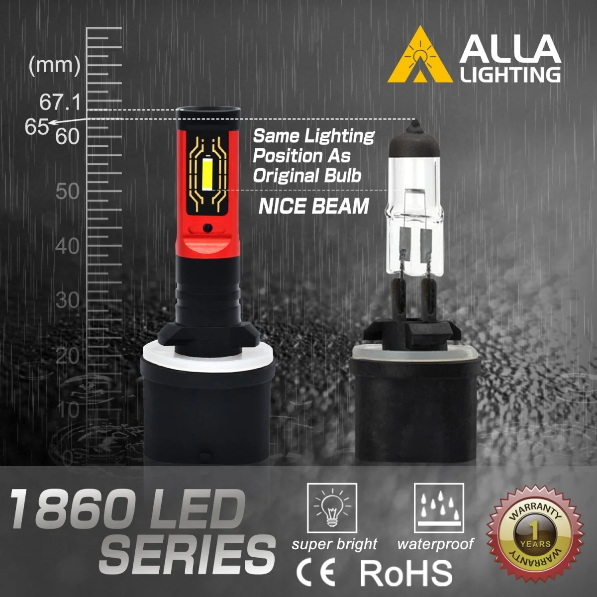 893 880 LED Fog Lights Bulb 12V 884 885 899 H27 PG13 SMD Replacement - Image 5
