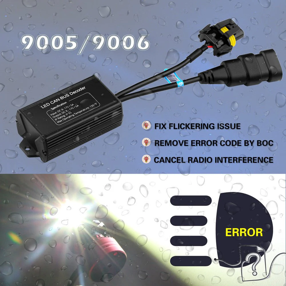 9006 9012 9005 LED Decoders Forward Lightings Fog Lights Fix Flickering Error - Image 4