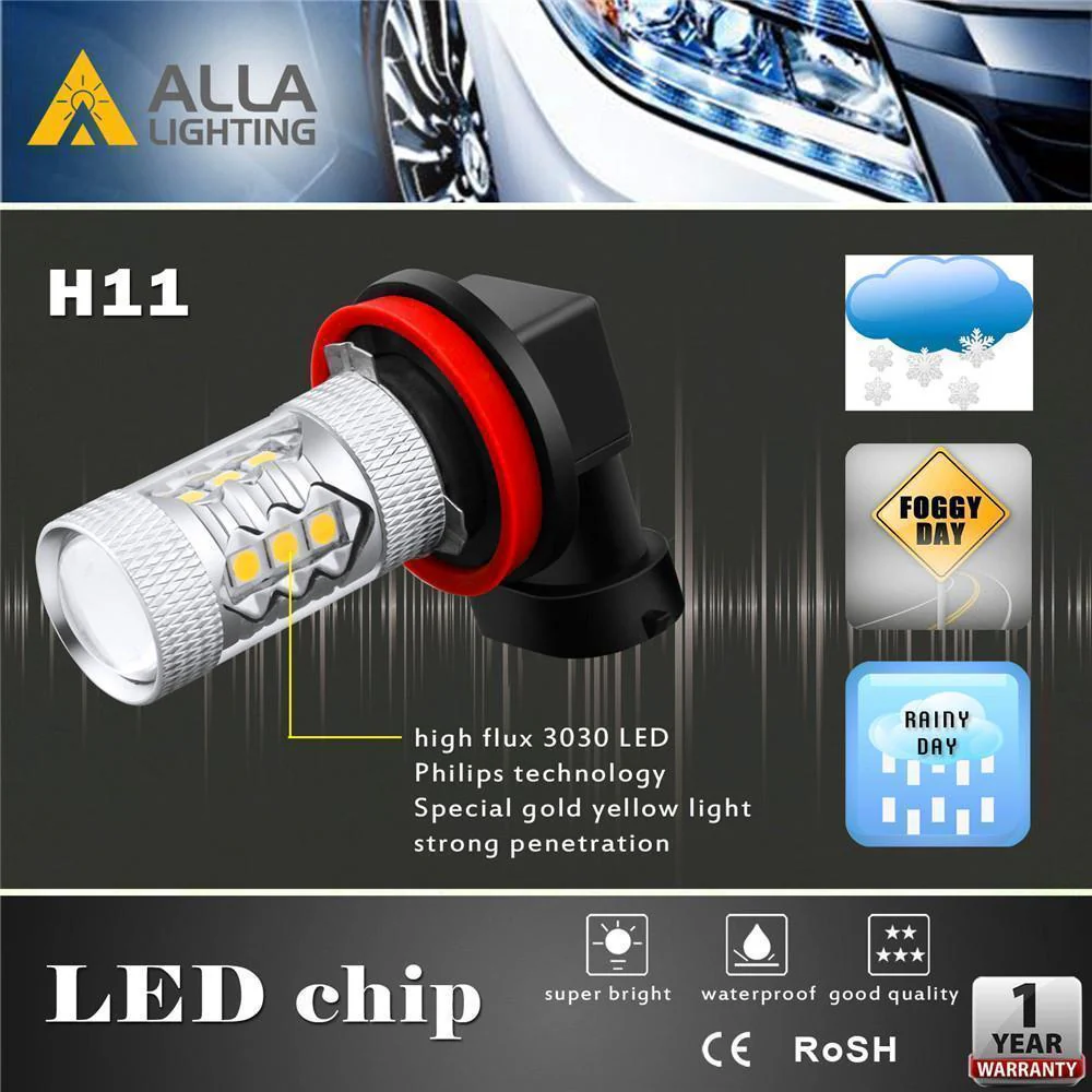 9006 HB4 LED Bulbs Fog Lights Upgrade for Cars, Trucks, 3000K Yellow - Image 3