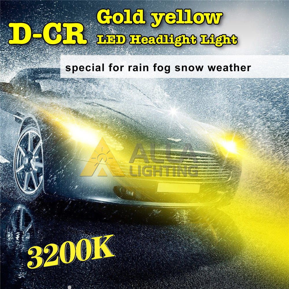 D-CR 9012 HIR2 LED Bulbs Forward Lightings, DRL Upgrade, 3000K Amber Yellow - Image 7