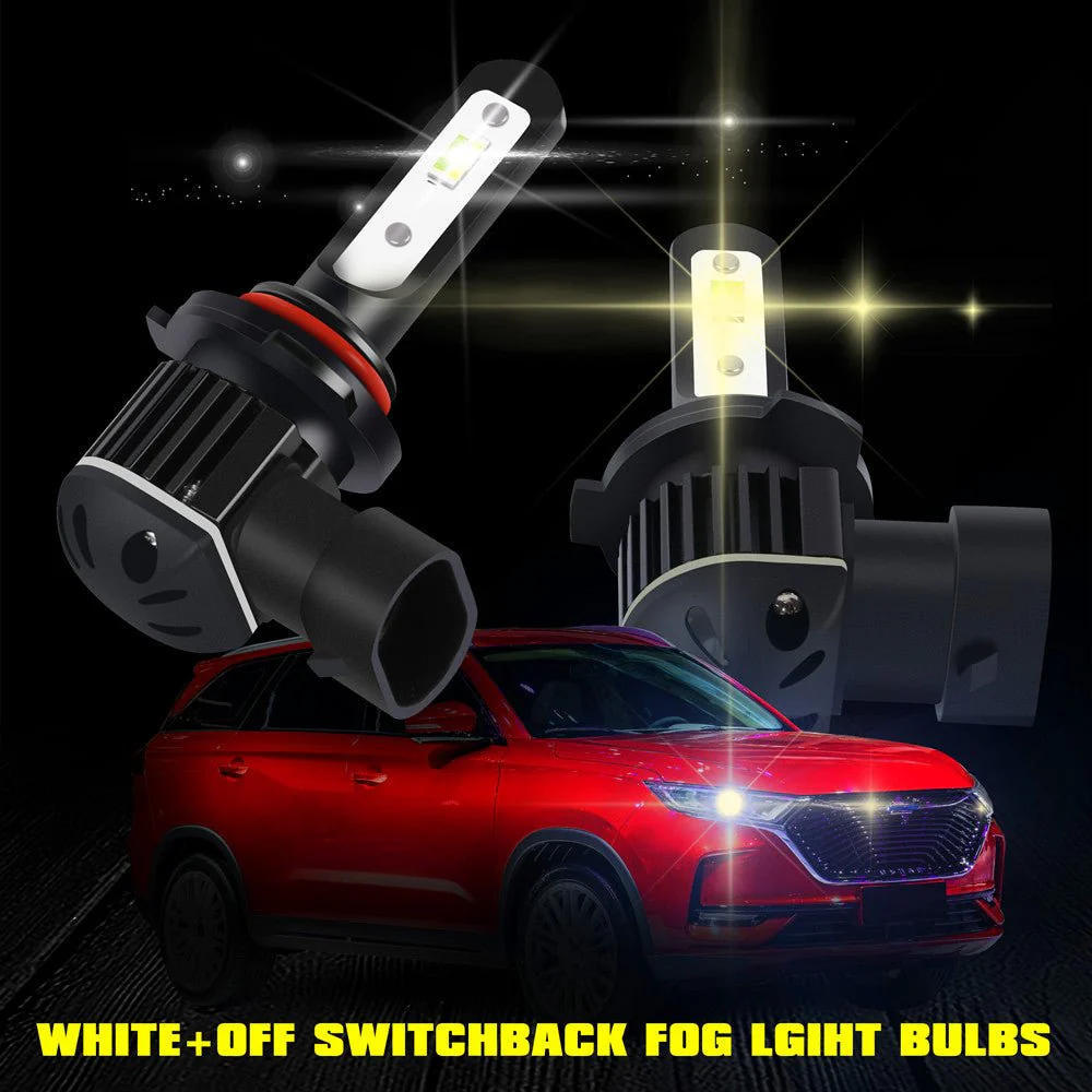 9145 H10 Switchback LED Bulbs Fog Lights 12V, 6000K White/3000K Yellow - Image 7
