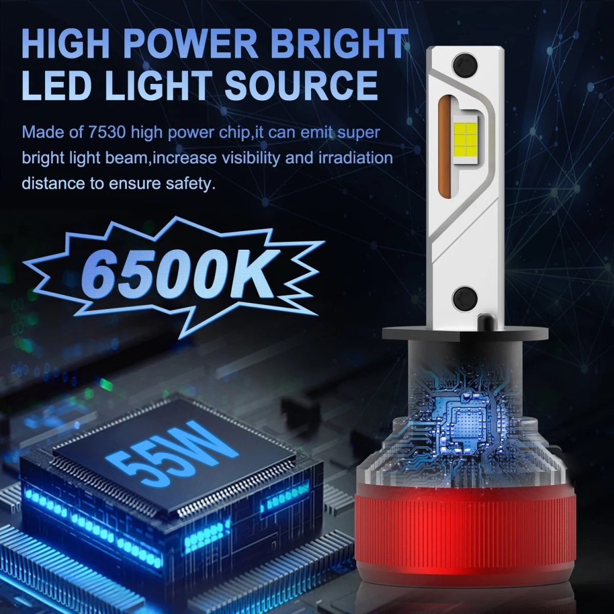 AG1 H1 LED Forward Lightings Conversion Kits Bulbs |  6500K Xenon White - Image 8