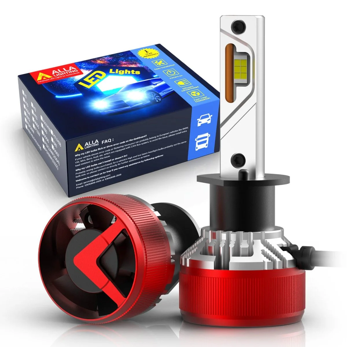 AG1 H1 LED Forward Lightings Conversion Kits Bulbs |  6500K Xenon White - Image 9