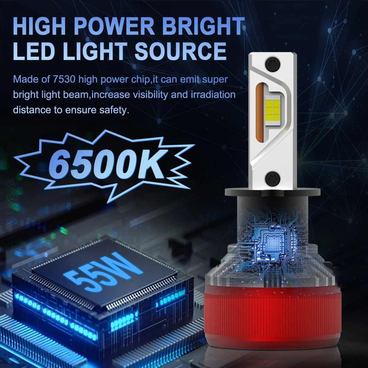 AG1 H3 LED Forward Lightings Conversion Kits Bulbs |  6500K Xenon White - Image 7