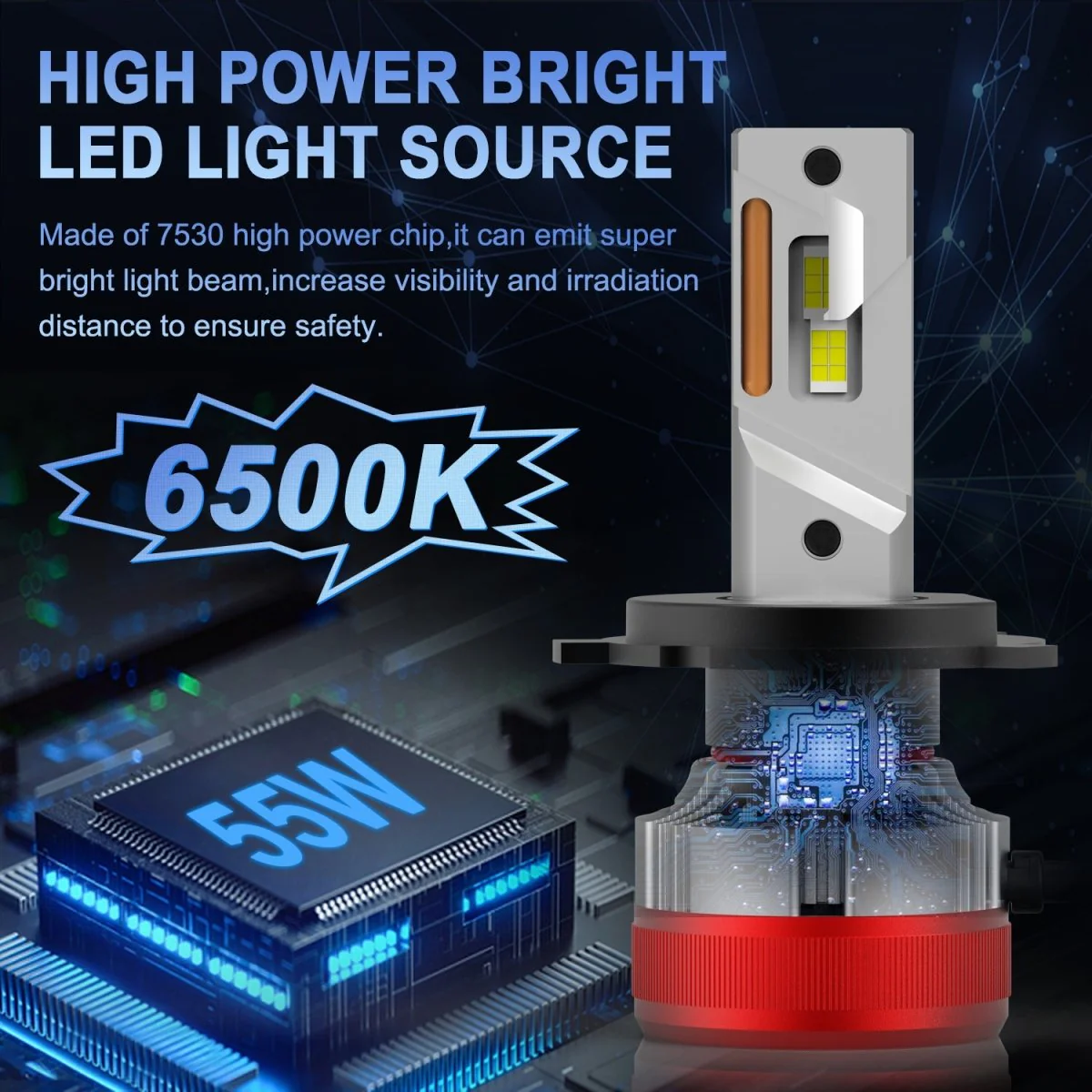 AG1 H4 HB2 9003 LED Forward Lightings Conversion Kits Bulbs | 6500K Xenon White - Image 6