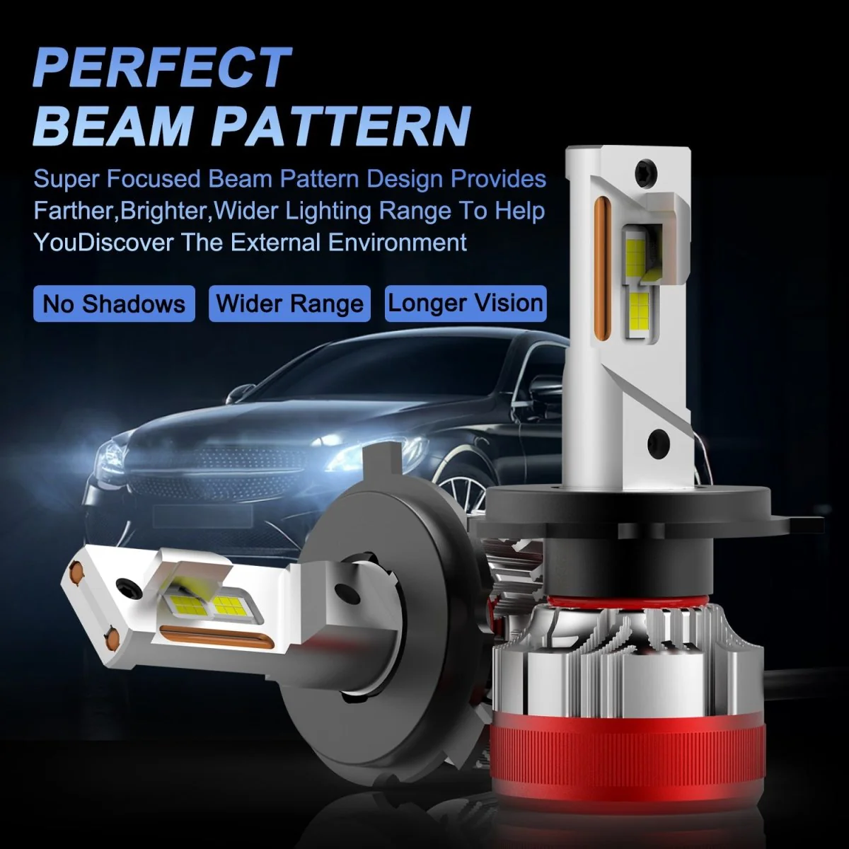 AG1 H4 HB2 9003 LED Forward Lightings Conversion Kits Bulbs | 6500K Xenon White - Image 7