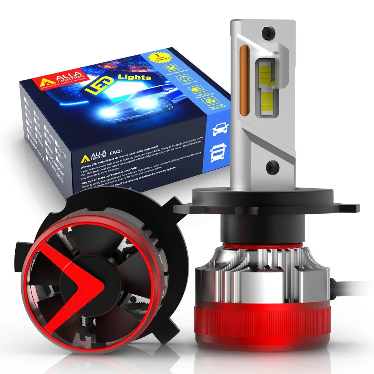 AG1 H4 HB2 9003 LED Forward Lightings Conversion Kits Bulbs | 6500K Xenon White - Image 9