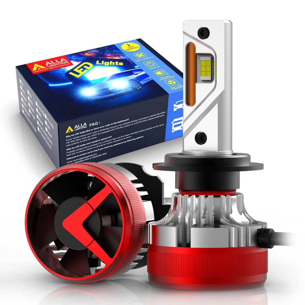 AG1 H7 LED Forward Lightings Conversion Kits Bulbs |  6500K Xenon White - Image 9