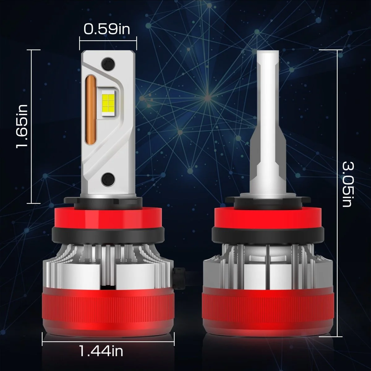 AG1 H8 H9 H11 LED Forward Lightings Conversion Kits Bulbs |  6500K Xenon White - Image 7