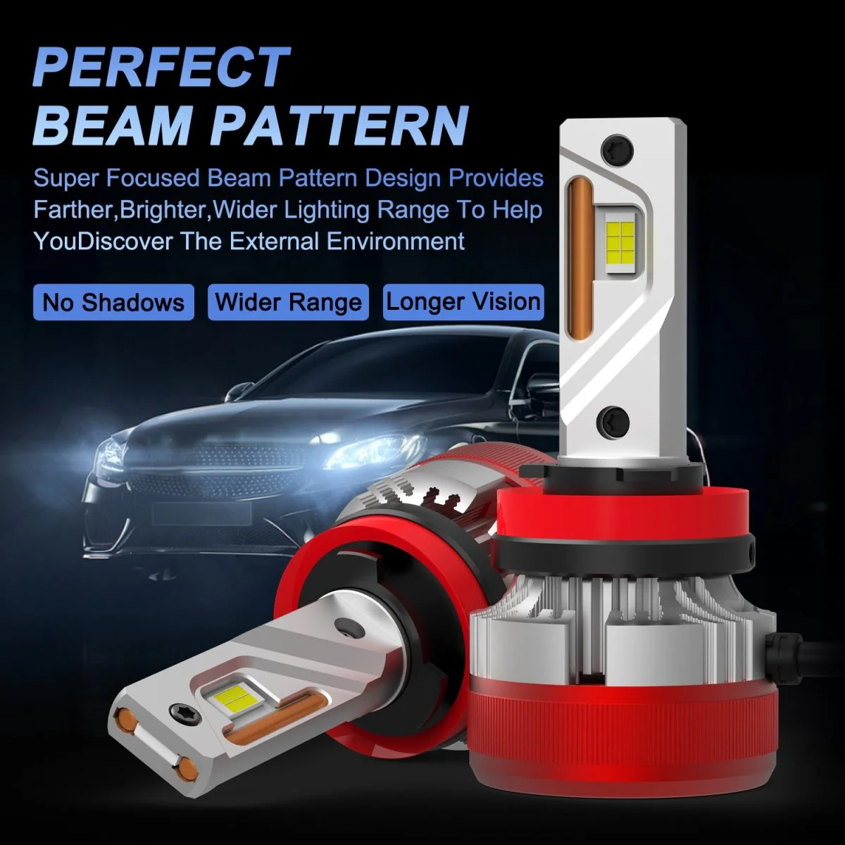AG1 H8 H9 H11 LED Forward Lightings Conversion Kits Bulbs |  6500K Xenon White - Image 8