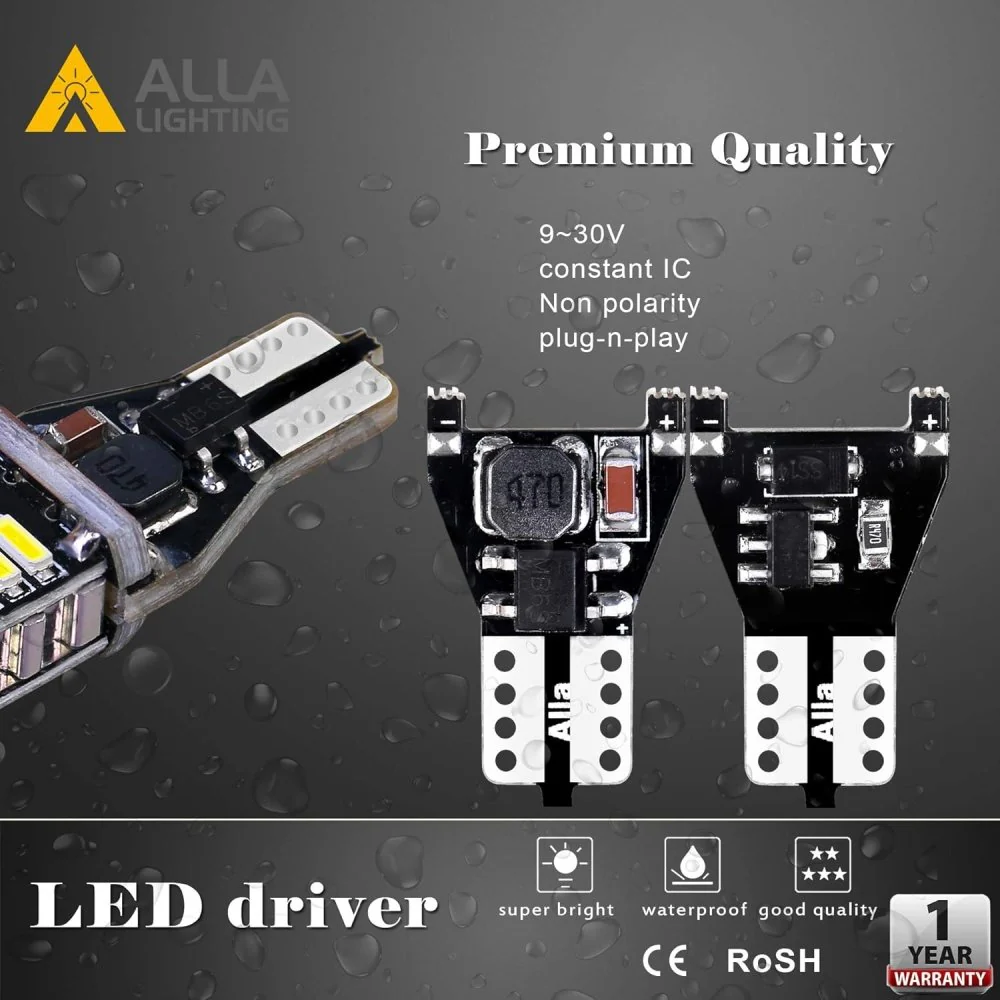 Alla Lighting 912 921 LED Bulbs for Back-up Reverse Lights, 6000K Xenon White CAN-BUS 4014 30-SMD T10 T15 906 W16W 921K 922, 360° Light Backup, Cargo Lights Replacement, Extremely Super Bright - Image 5